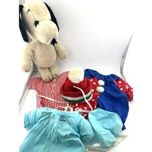 Vintage 12" Snoopy Plush 1968 Stuffed Dr outfit nightgown clown hat